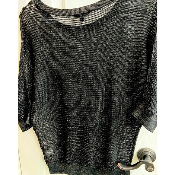Black loose knit sweater with silver sparkles - Picture 1 of 3